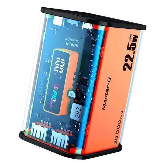 CARGADOR PORTATIL MASTER-G UCP20000T 20.000 mAh TRANSPARENTE