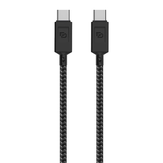 Cable USB-C a USB-C, USB 3.2, 1.5 Mt Rugged Dusted negro