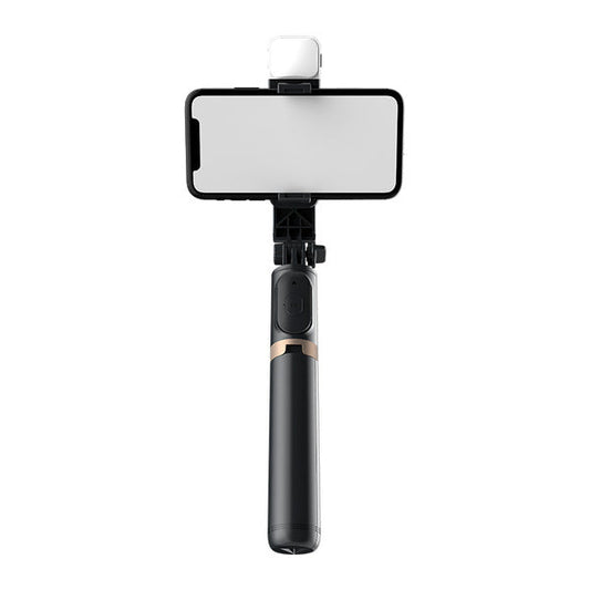 Selfie stick con luz LED ajustable y control remoto Dusted negro
